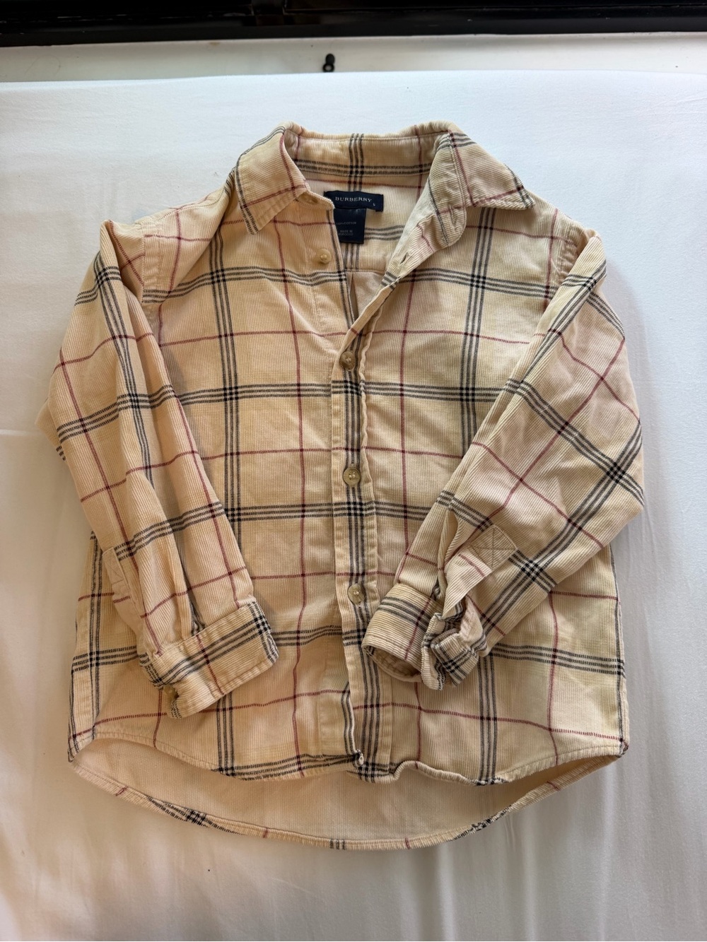 Burberry Beige Plaid Cotton Shirt